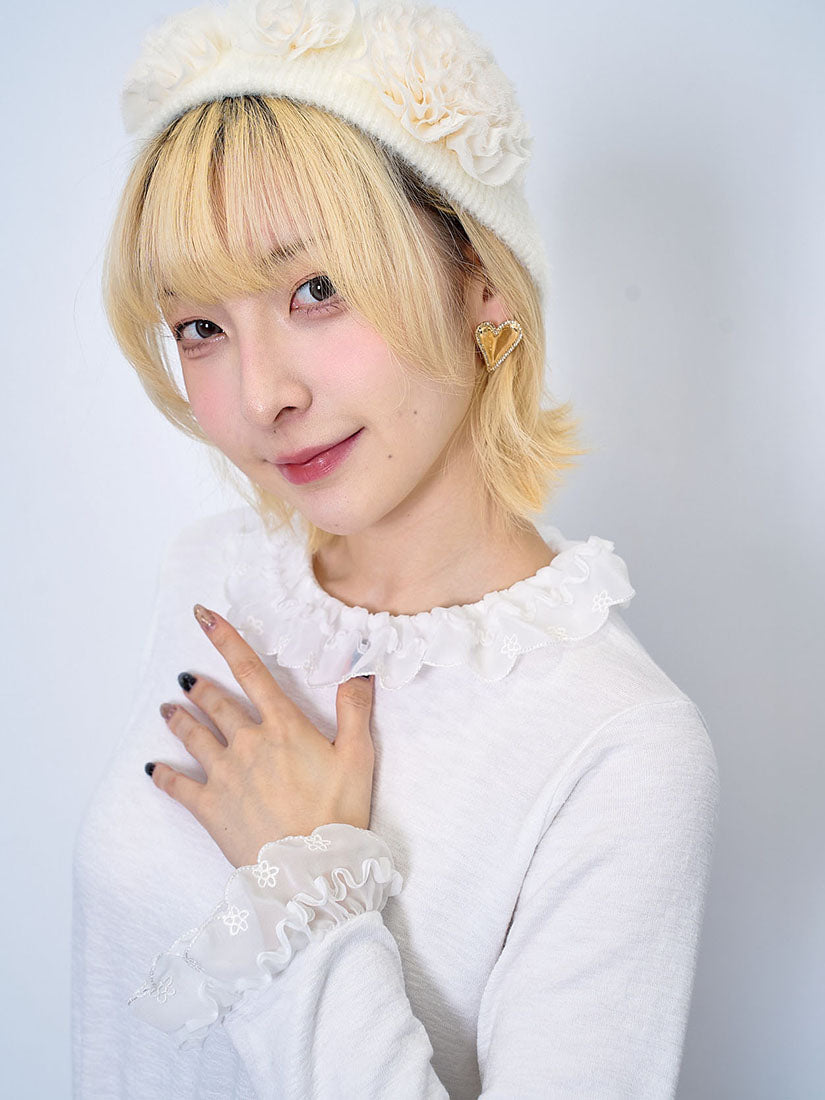 Chiffon Ruffle Neck Top (2 Colours)