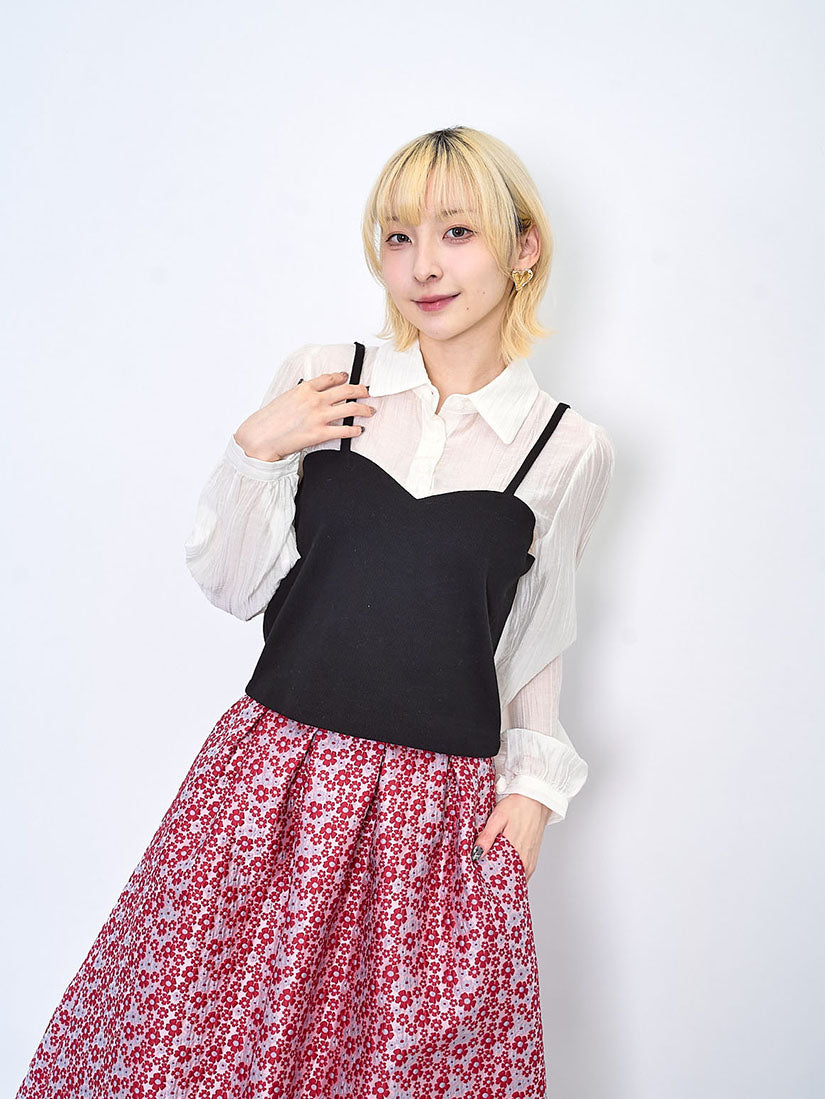 Sweetheart Neck Camisole Shirt (2 Colours)