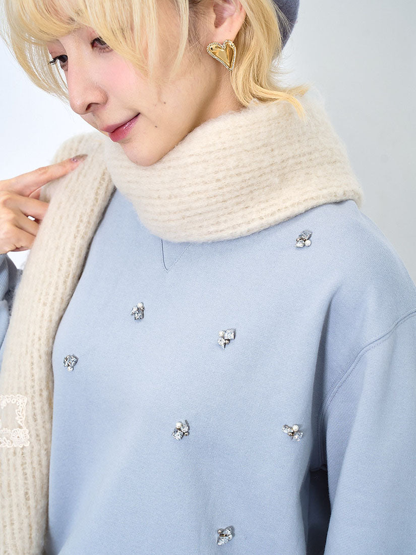 Rhinestone Embellished Sweatshirt (2 Colours)
