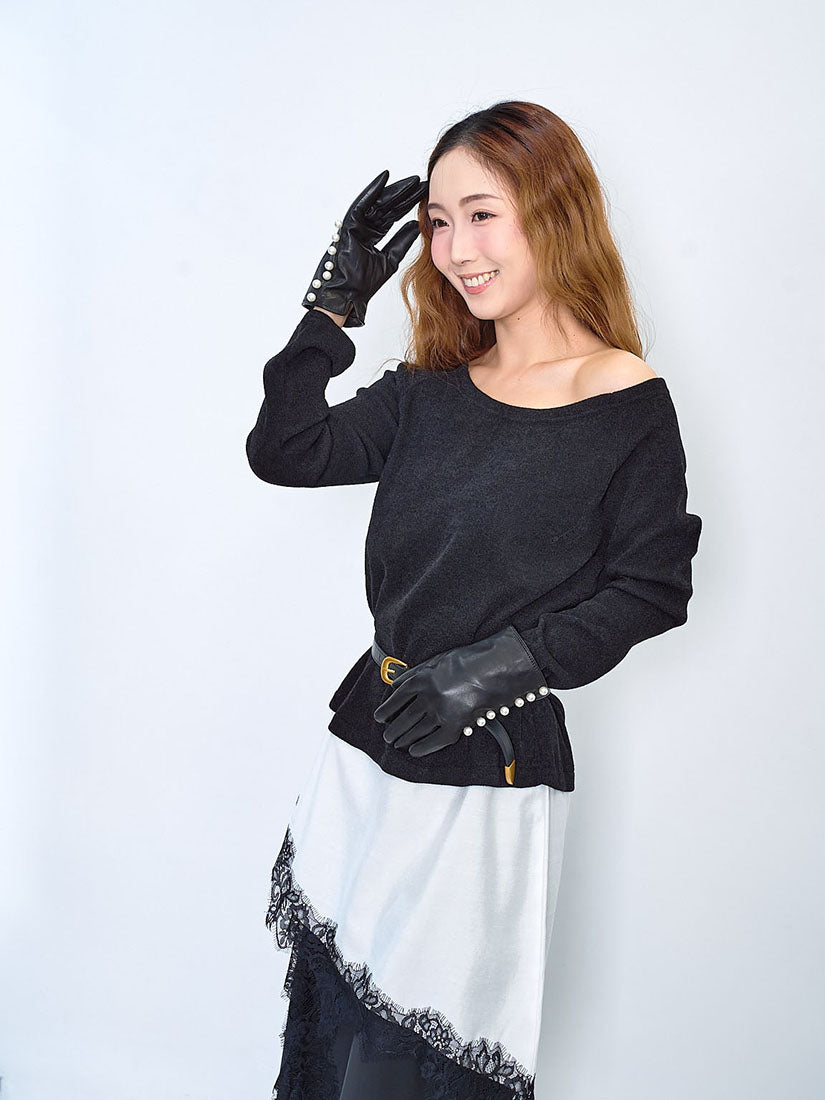 Asymmetric Lace Hem Boat Neck Tunic Top