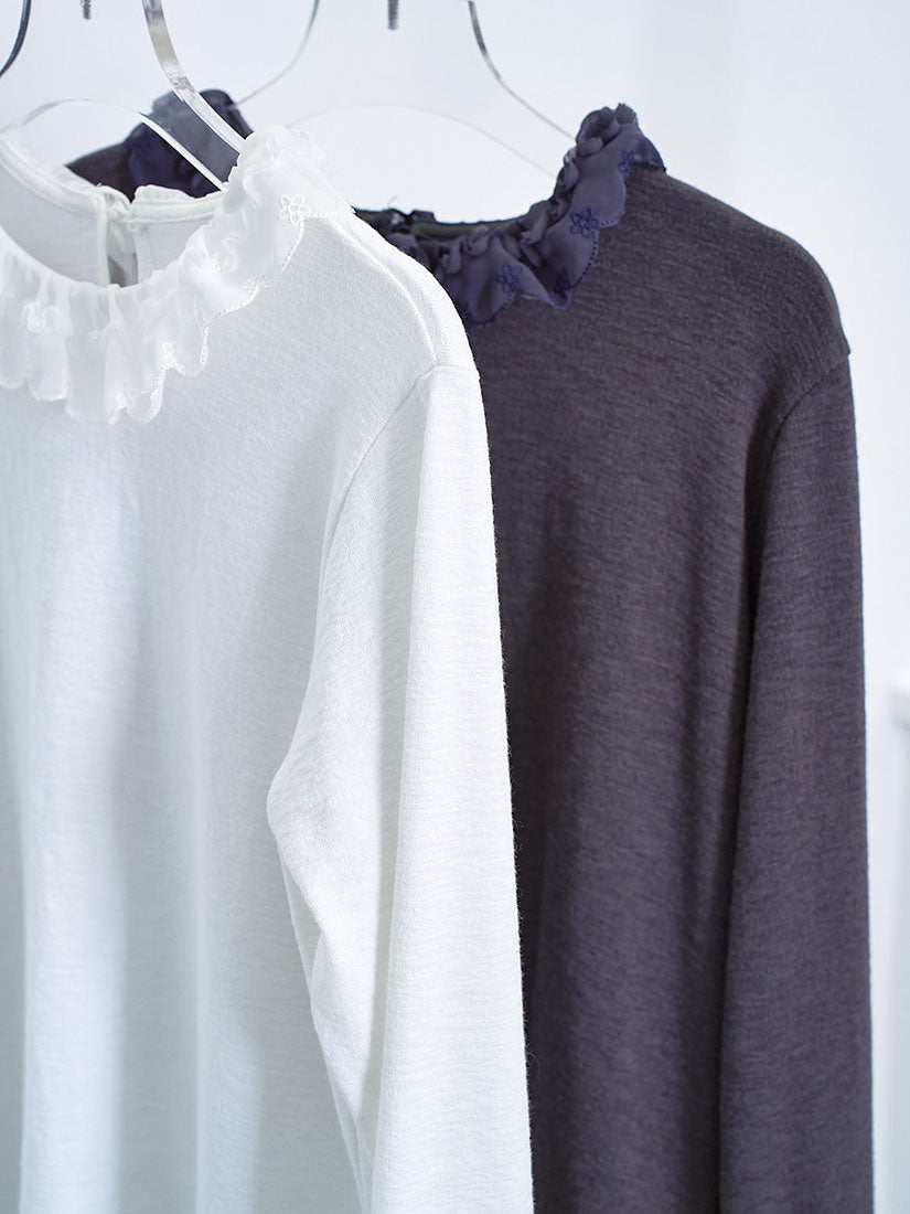 Chiffon Ruffle Neck Top (2 Colours)