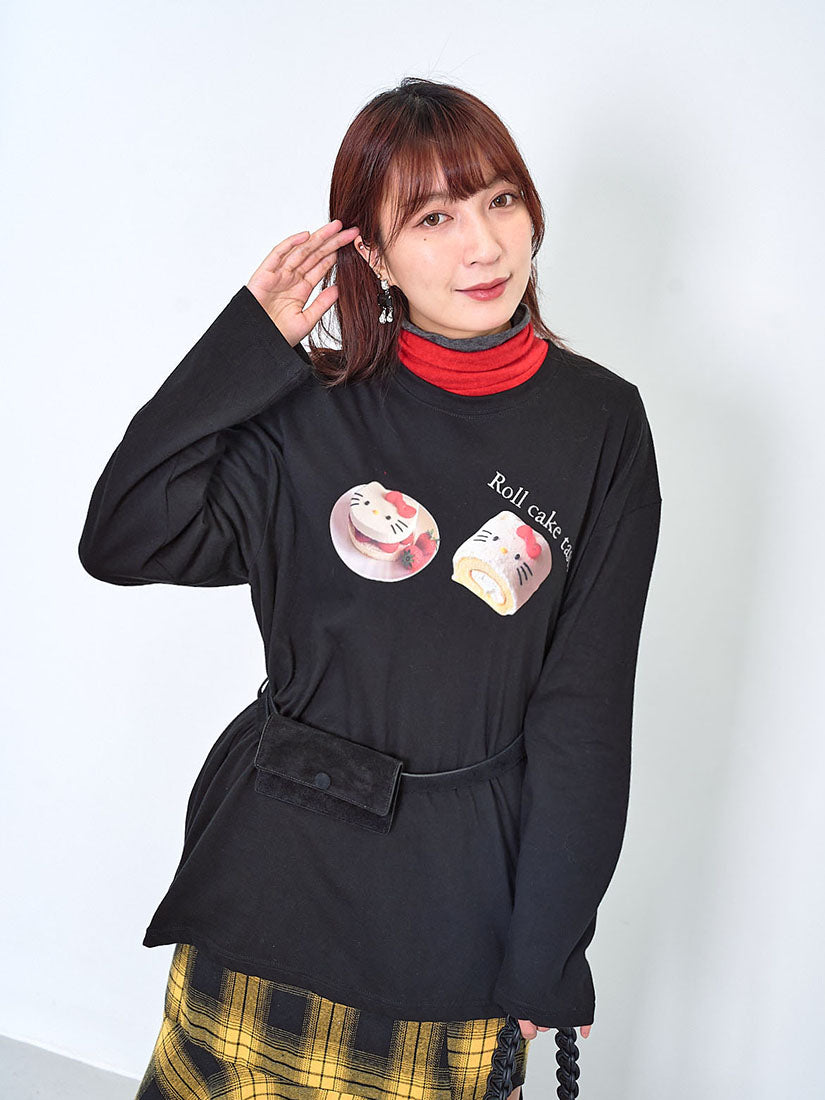 Kitty Cake Print Oversize Tee (2 Colours)