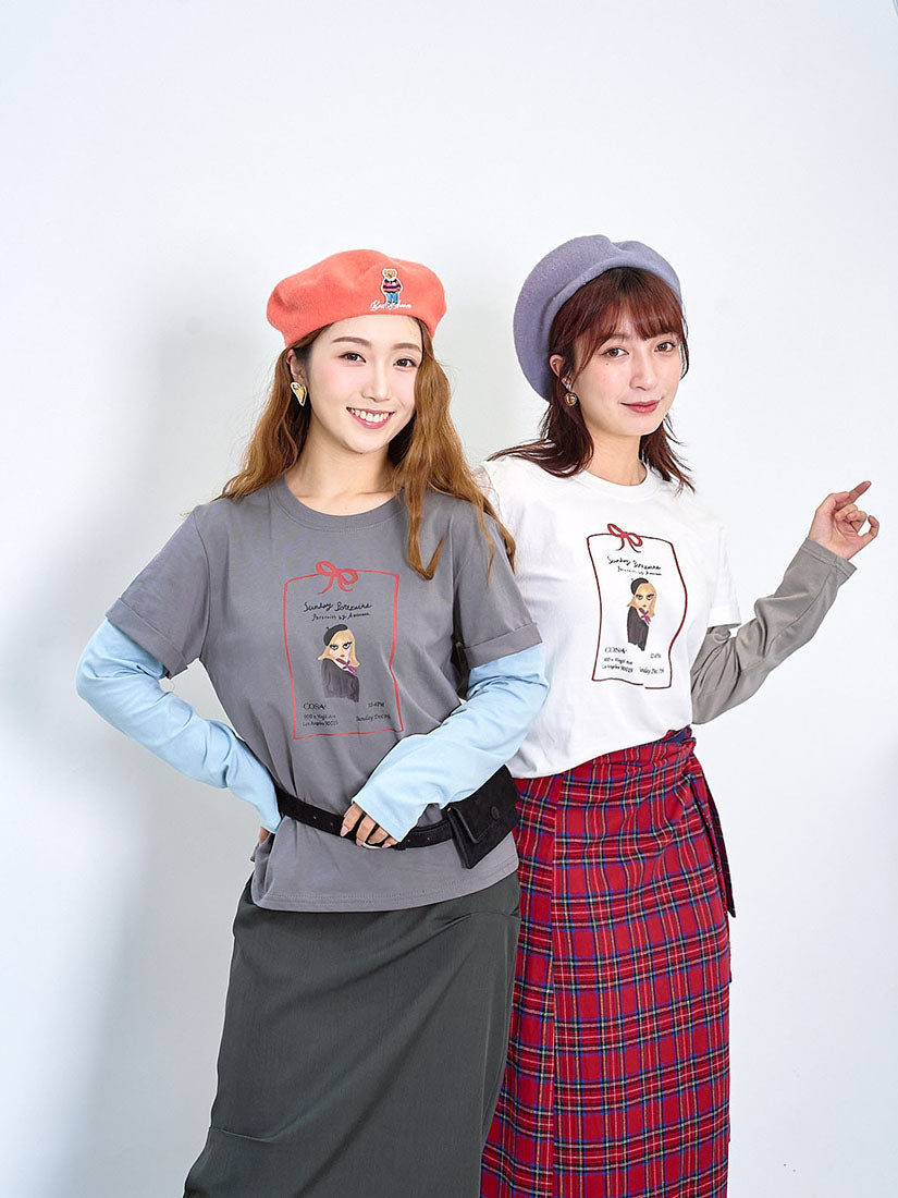 Front Printed Double Sleeve Tee (2 Colours)