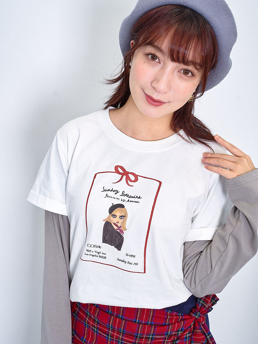 Front Printed Double Sleeve Tee (2 Colours)