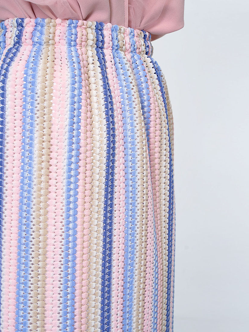 Bubble Striped Straight Skirt (2 Colours)