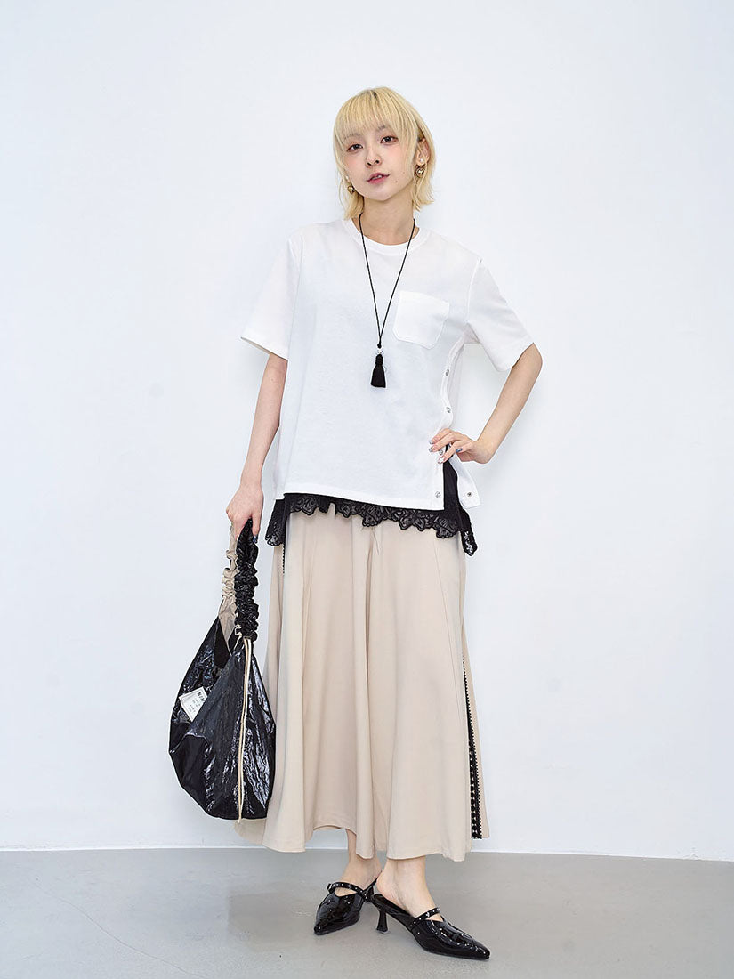 Ruffle Strap Shiny Shoulder Bag (3 Colours)