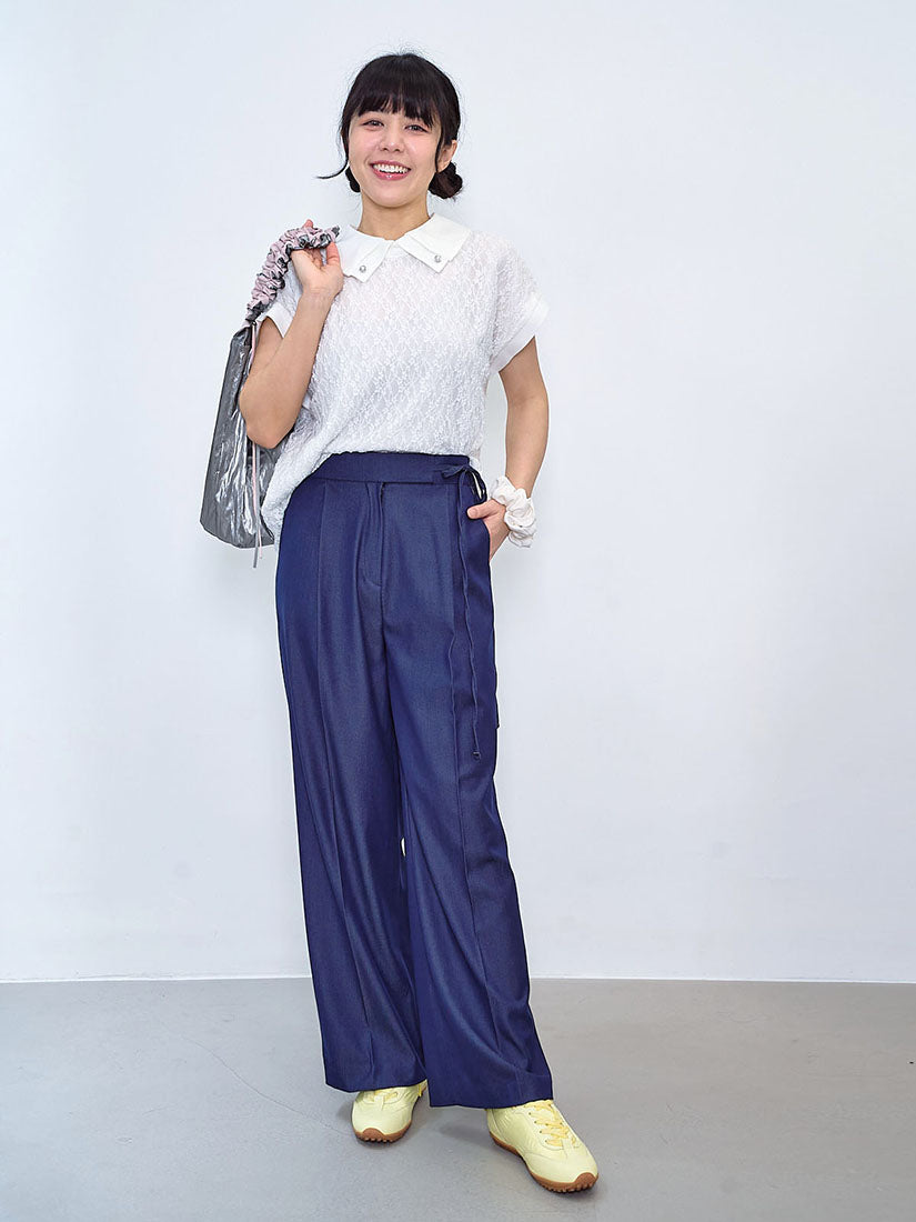 Pleated Collar Lace Top (2 Colours)