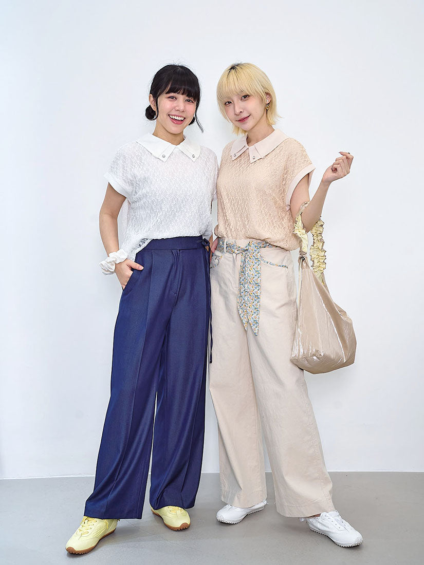 Pleated Collar Lace Top (2 Colours)