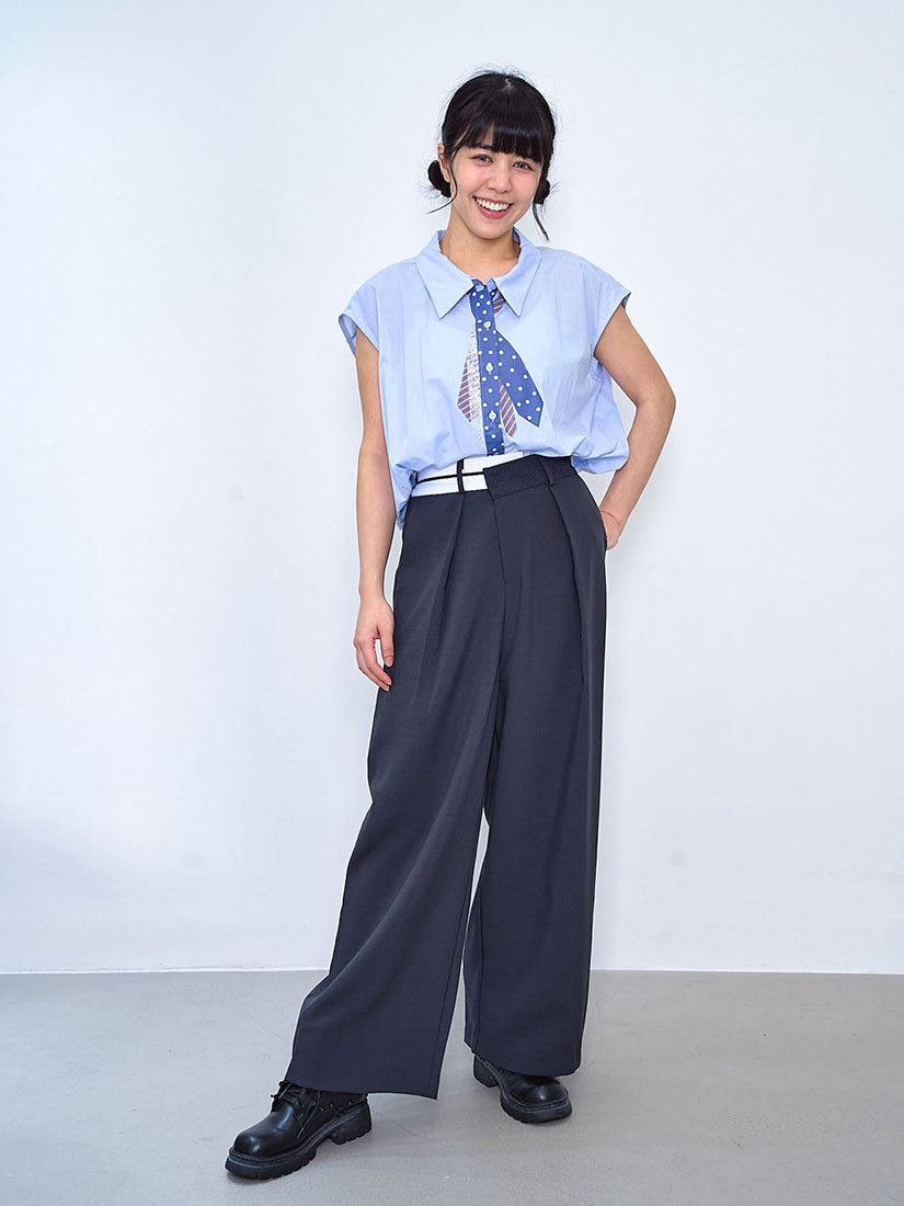 Tie Printed Vest Shirt (2 Colours)