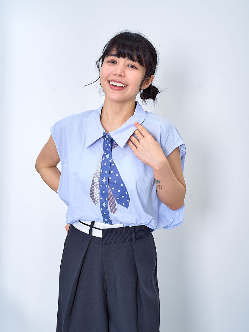 Tie Printed Vest Shirt (2 Colours)