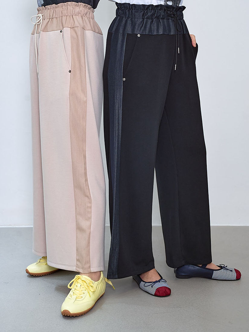 Paperbag Waist Panel Pants (2 Colours)
