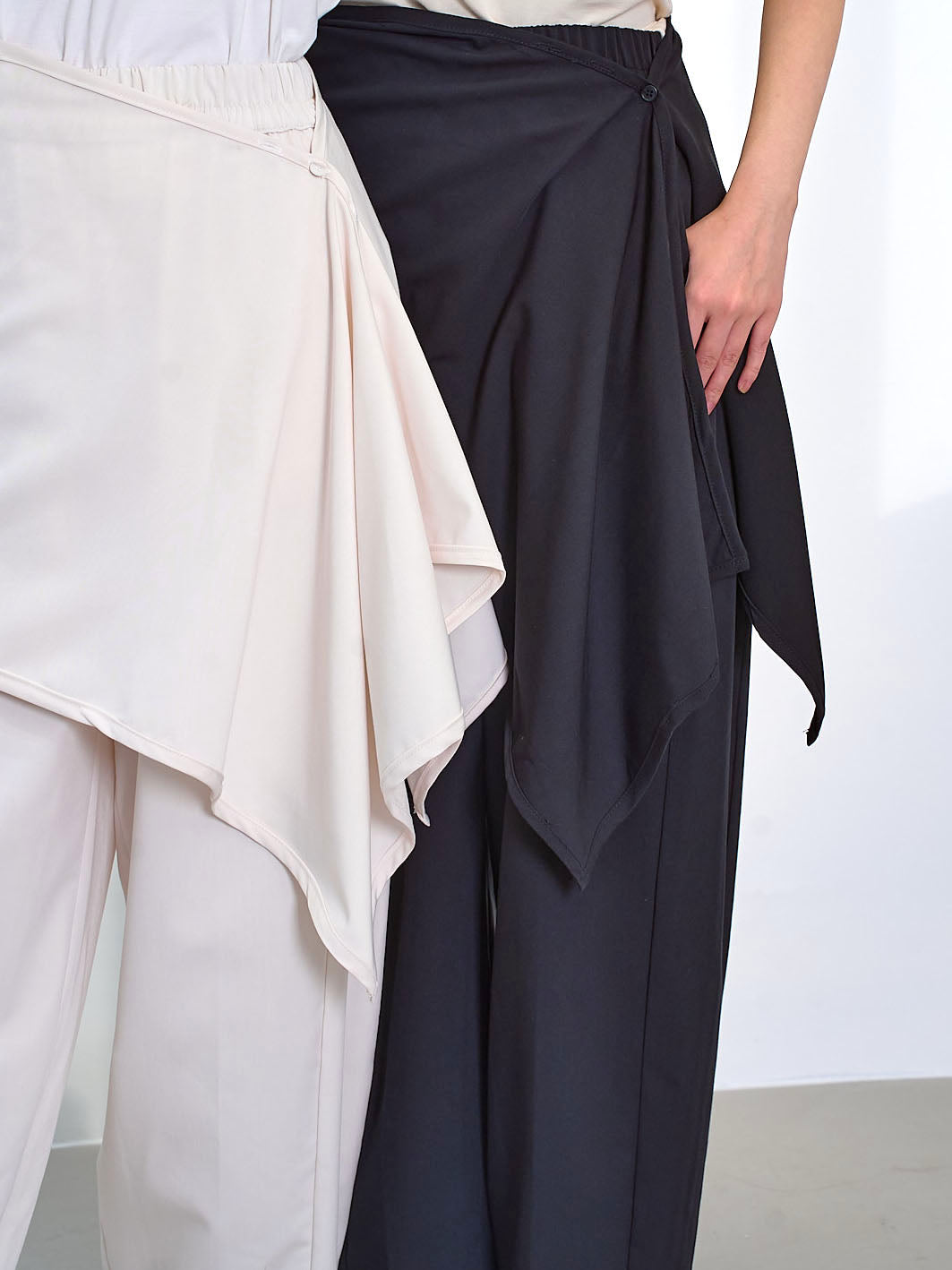 Wide Leg Pants With Wrap Scarf Set (3 Colours)