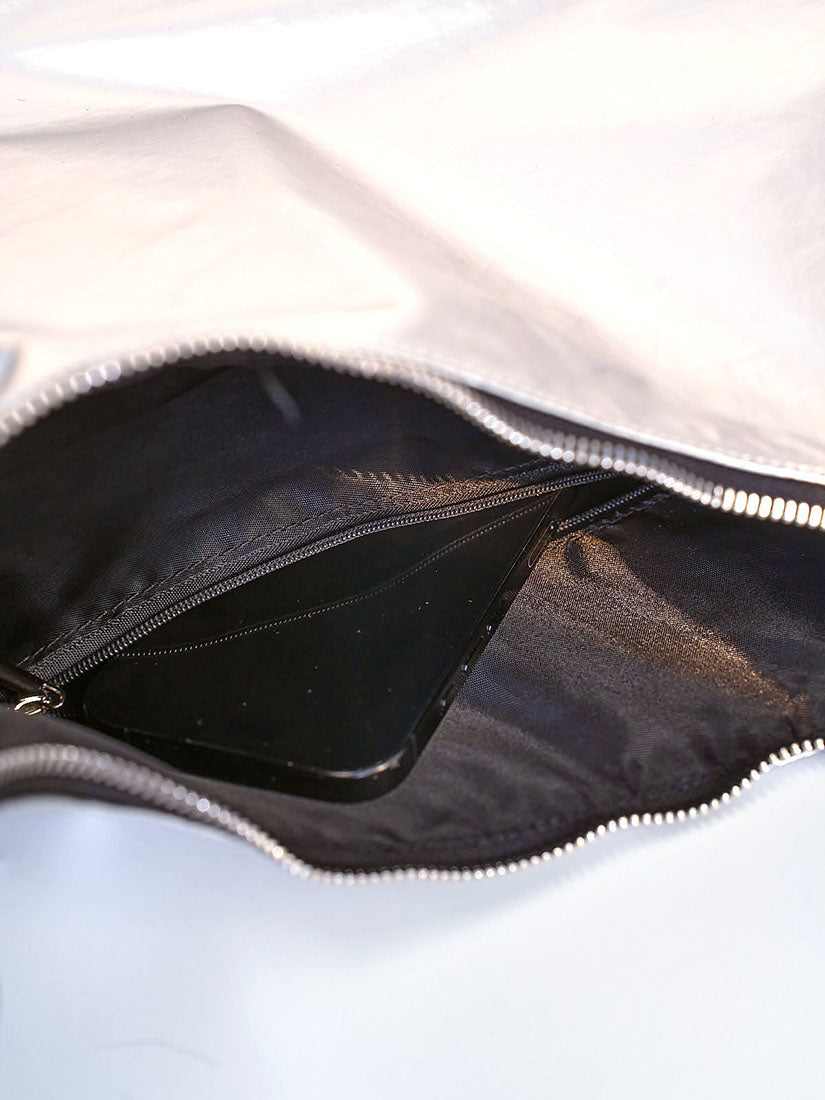 Eyelet Detailed Shiny Shoulder Bag (2 Colours)