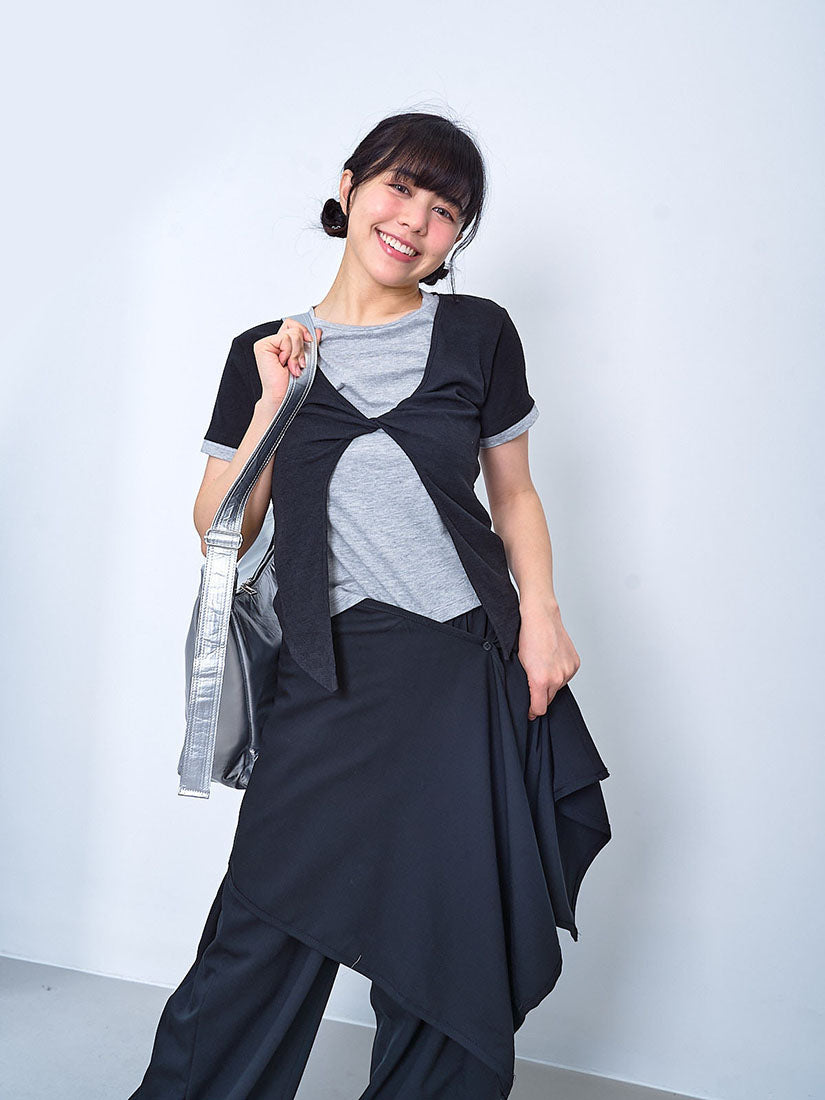 Twist Front Faux Double Tee (2 Colours)