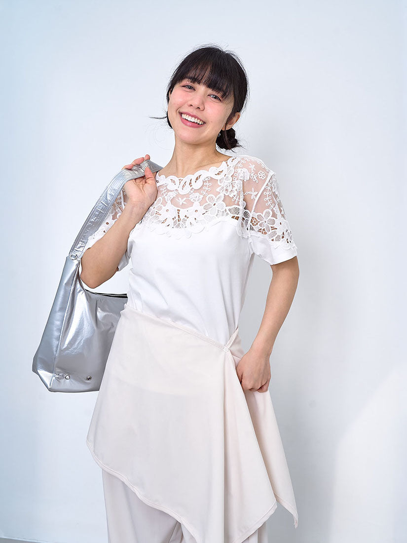 Lace Yoke Sleeve Panel Top (2 Colours)