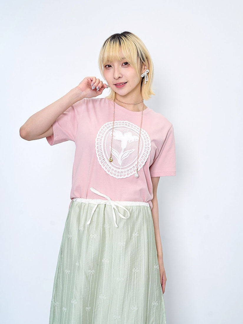 Embroidery Lace Doily Tee (2 Colours)