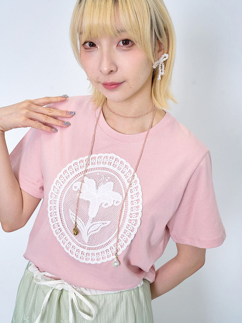 Embroidery Lace Doily Tee (2 Colours)