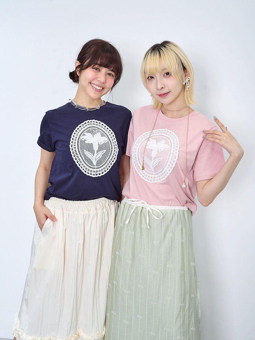 Embroidery Lace Doily Tee (2 Colours)