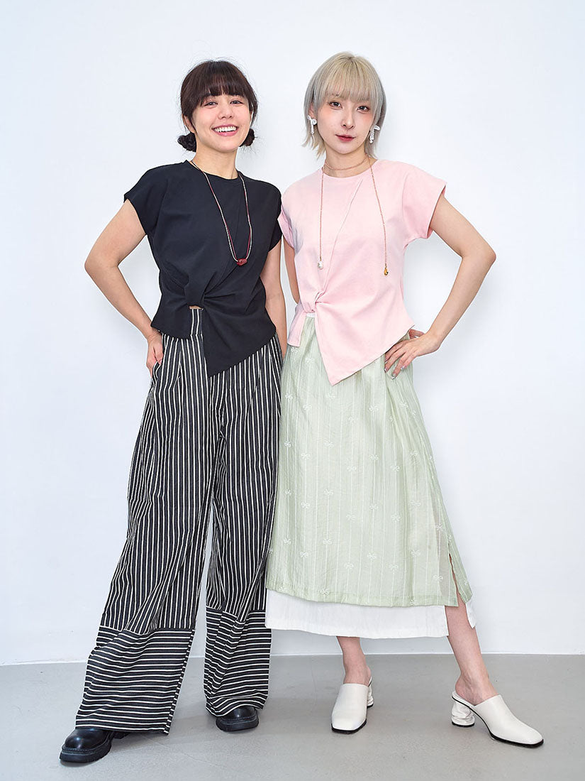 Asymmetric Knot Bow Front Tee (2 Colours)