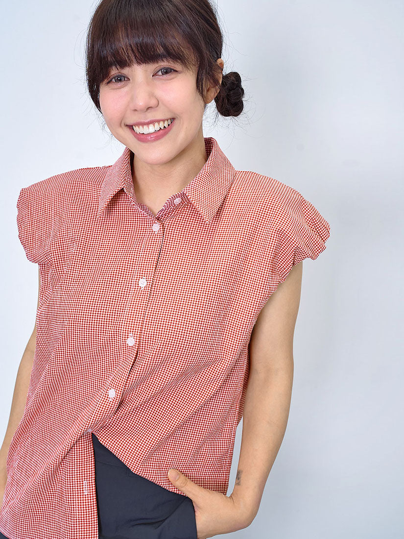 Puff Armhold Gingham Blouse (2 Colours)