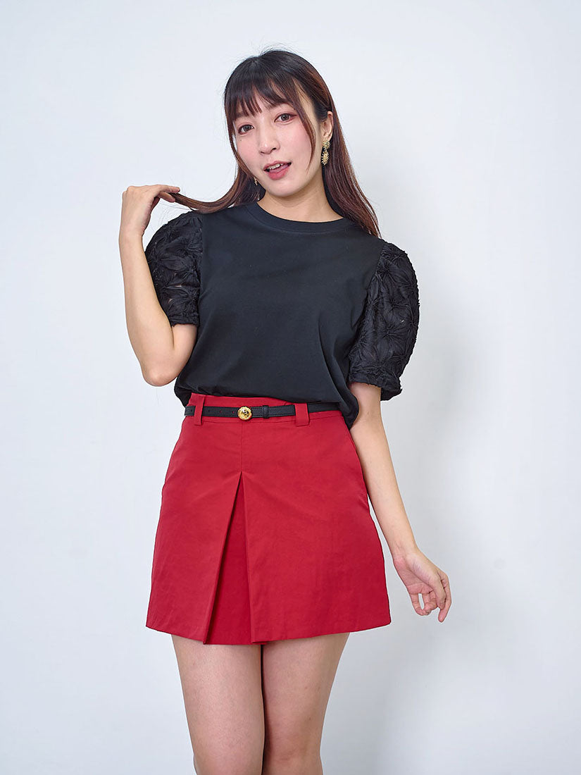 Floral Texture Sleeve Top (2 Colours)