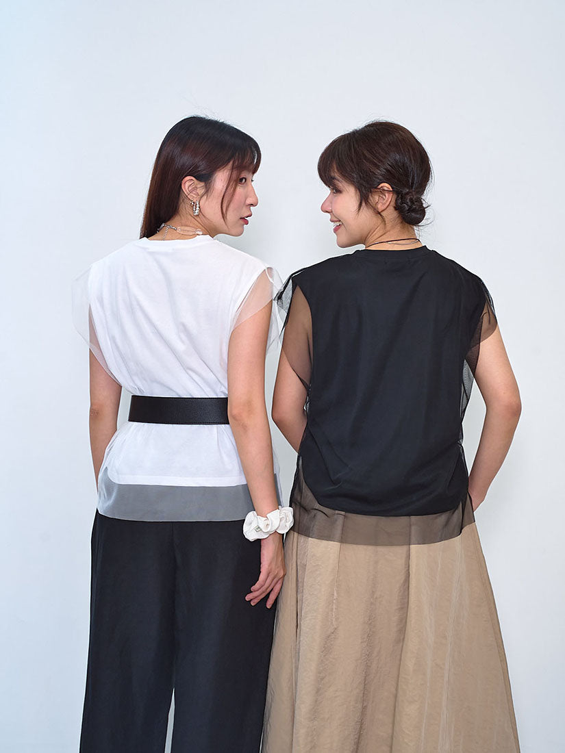 Mesh Cover Up Vest Tee (2 Colours)