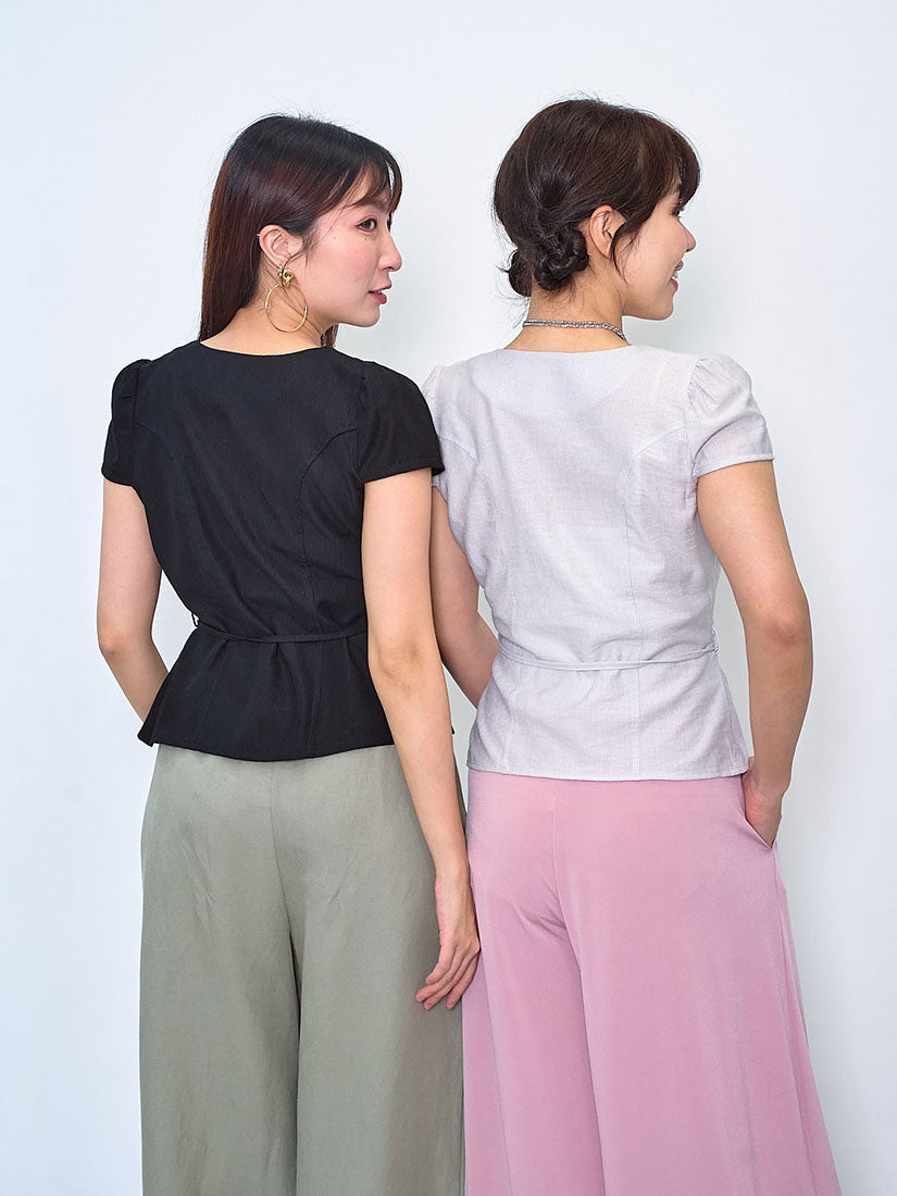 Tie Waist Double Breasted Blouse (2 Colours)