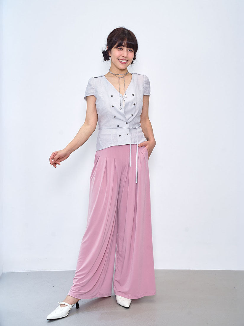 Tie Waist Double Breasted Blouse (2 Colours)