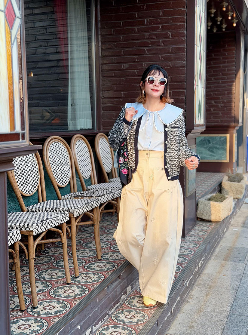 Tweed Look Knitted Cardigan