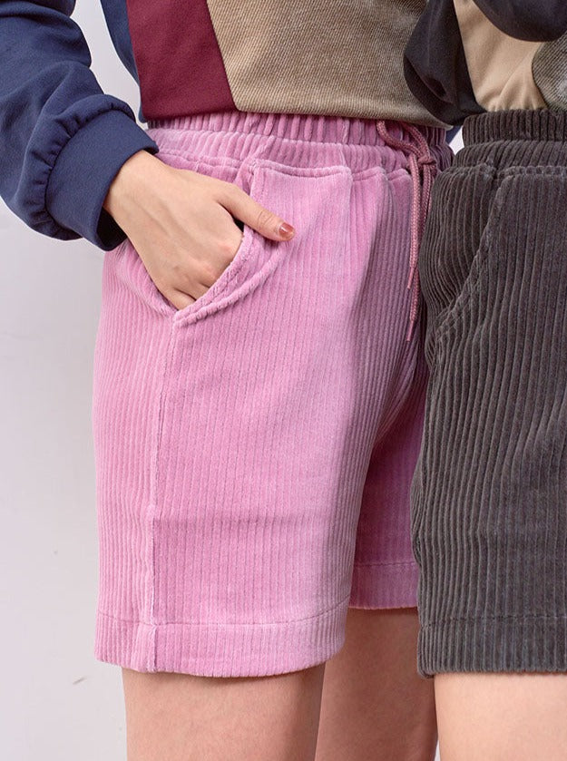 Drawstring Waist Corduroy Short