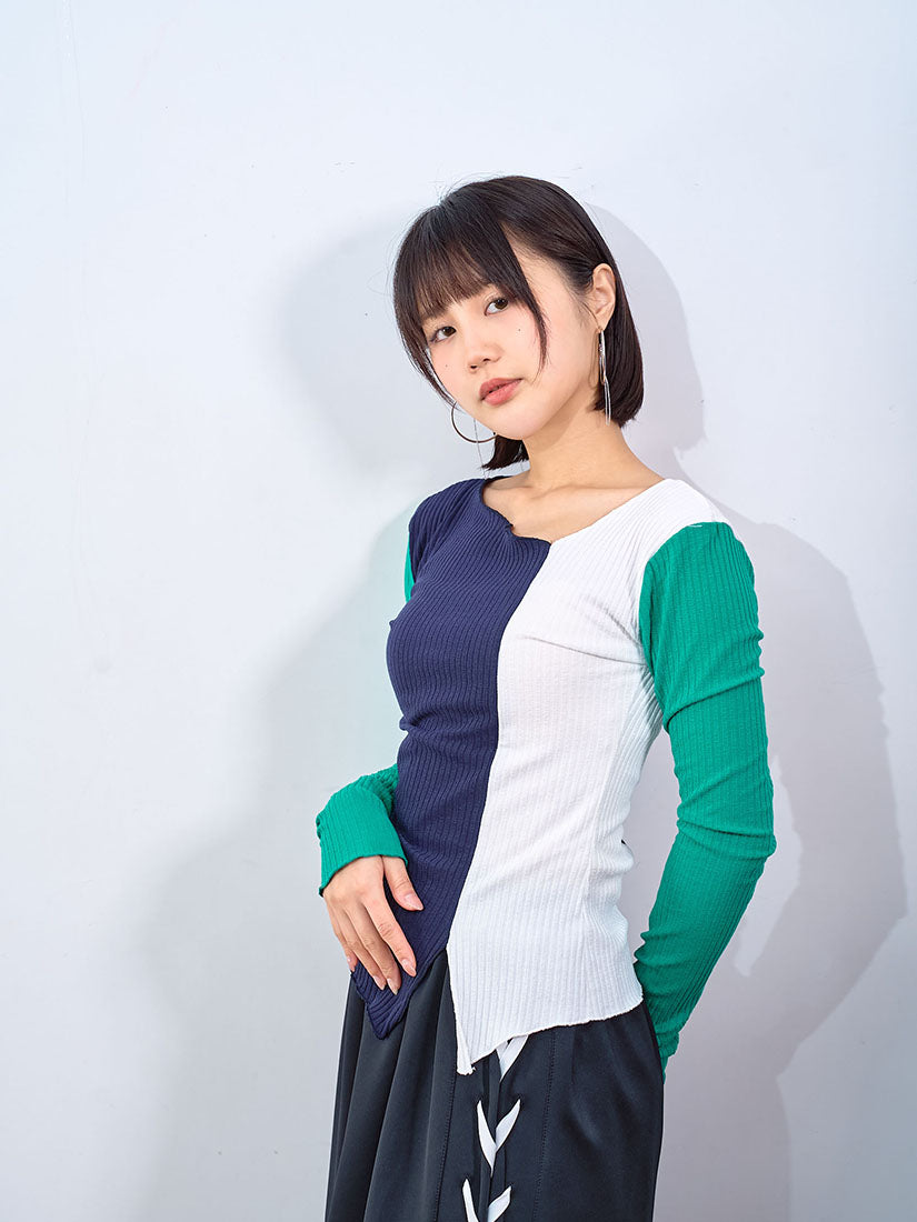 Colourblocked Rib Top (2 Colours)