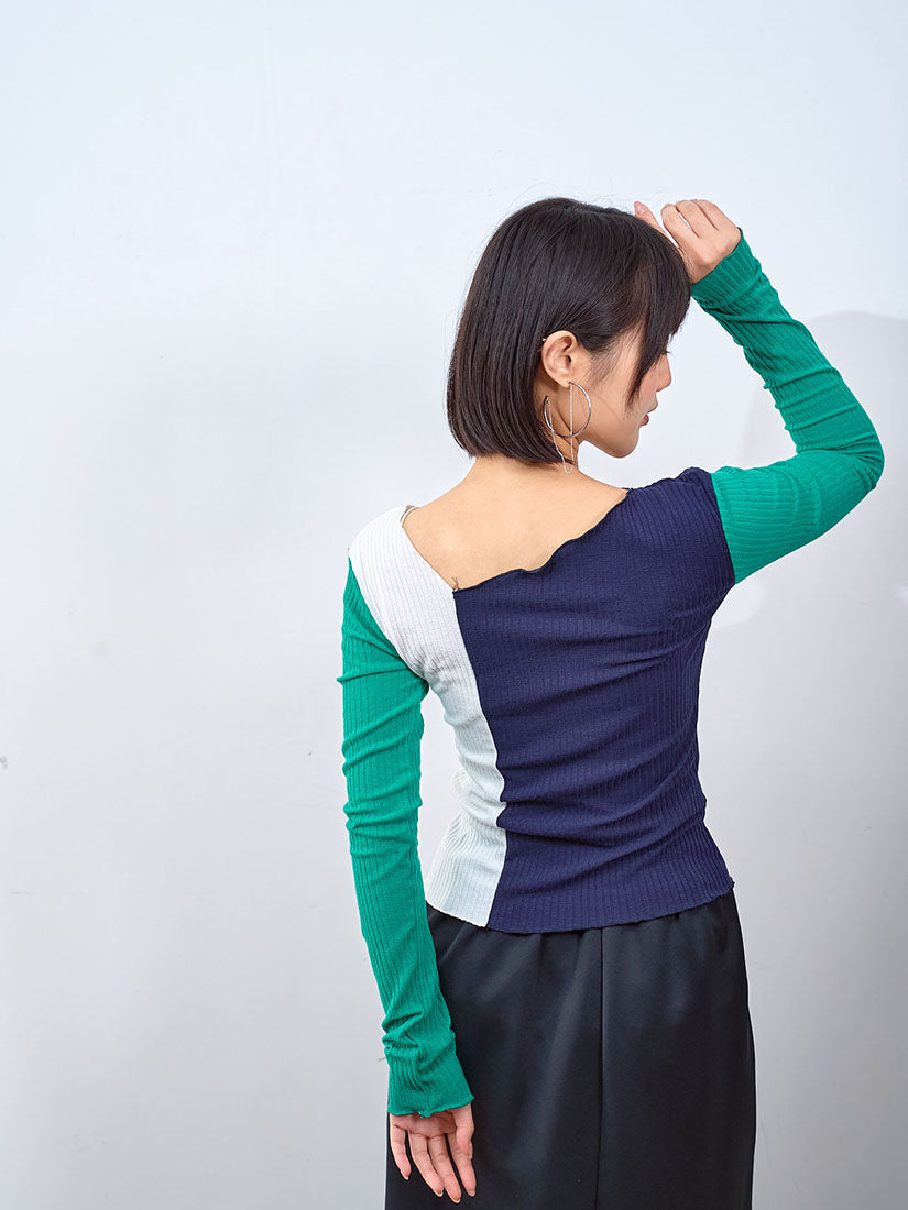 Colourblocked Rib Top (2 Colours)