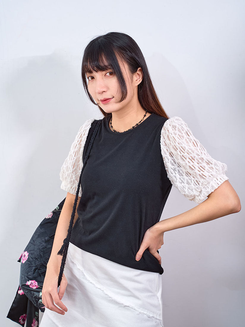 Lace Puff Sleeve Top (2 Colours)