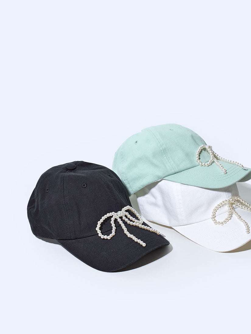 Pearl Bow Cap (3 Colours)