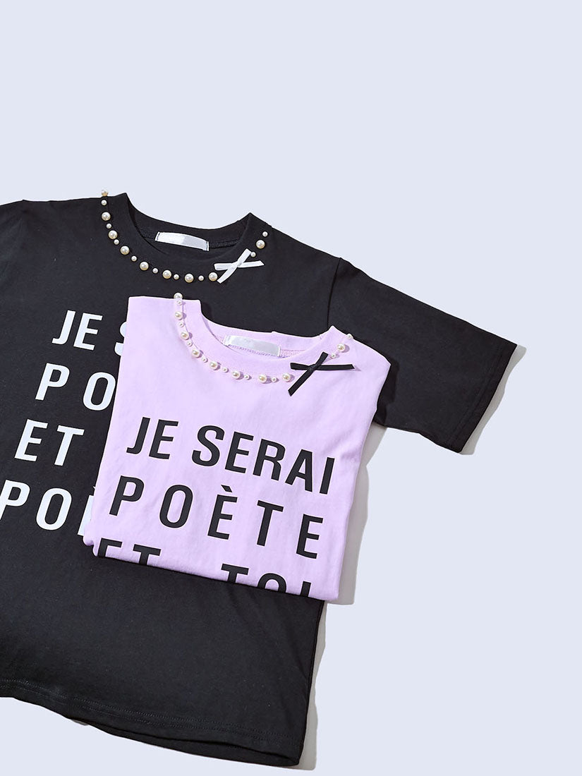 Pearl Ribbon Poetry Tee (2 Colours)