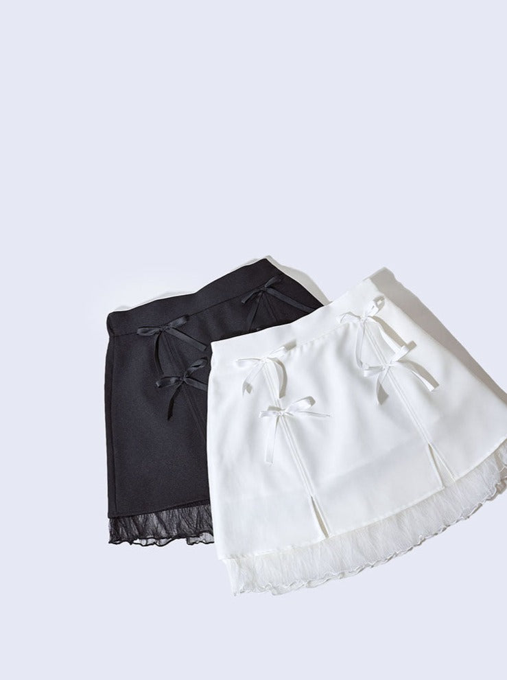 Ribbon Bow Mini Skirt (2 Colours)