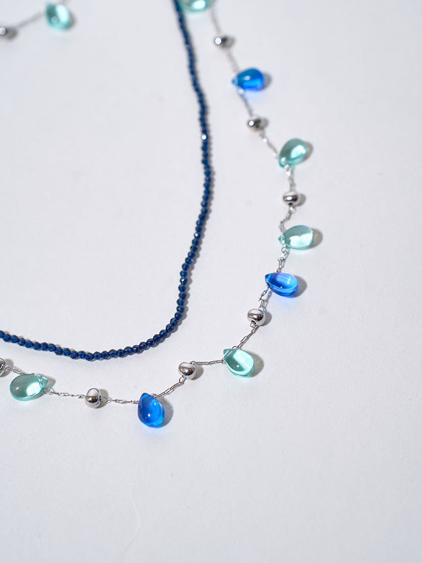 Water Drop Crystal Beads Double Necklace