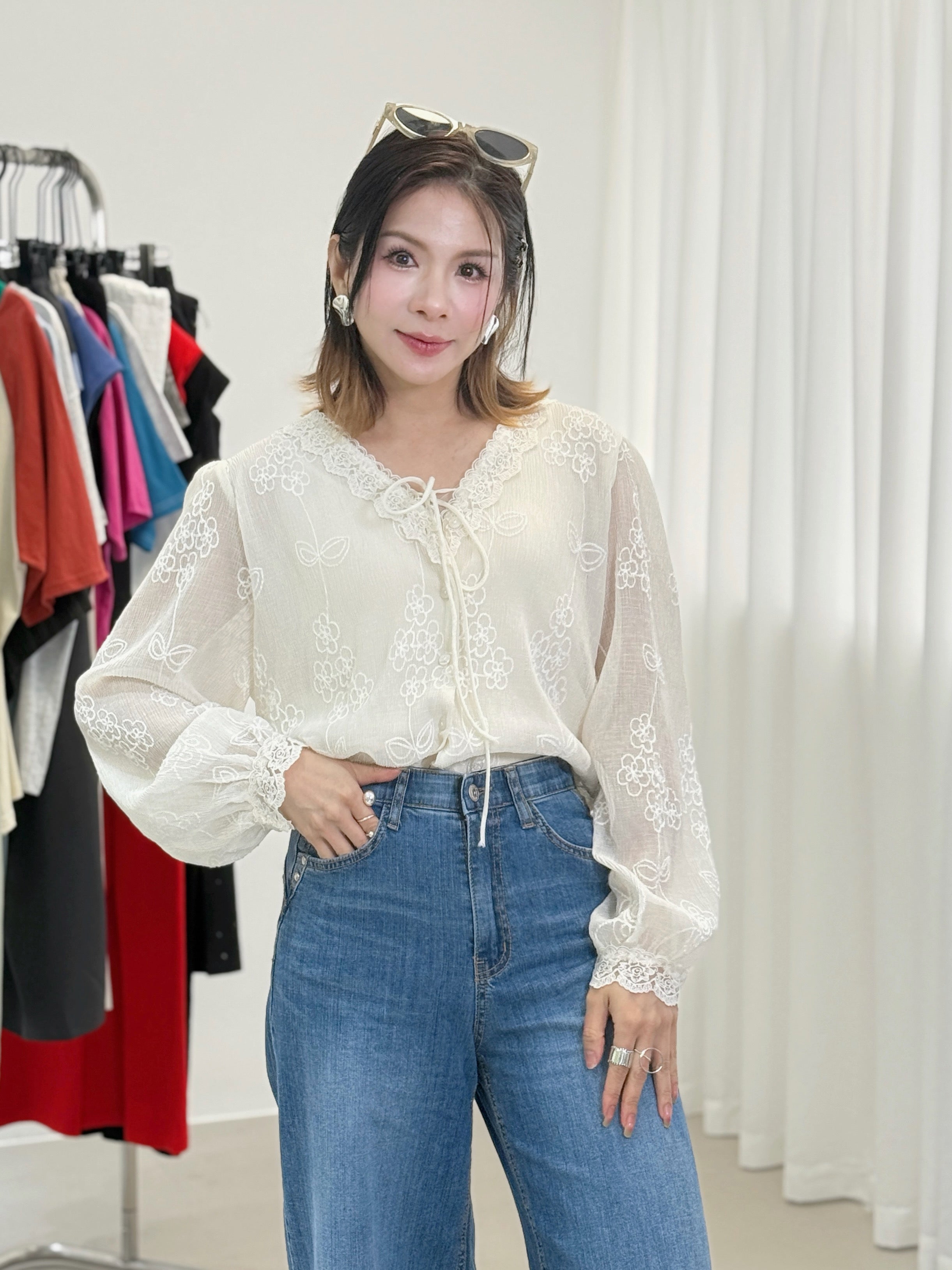 Whispering Meadow Floral Blouse