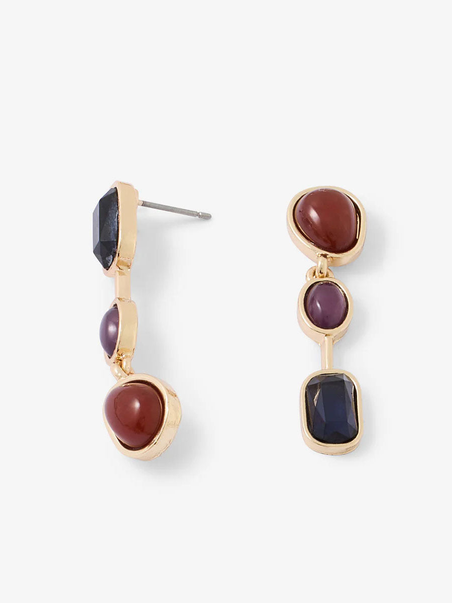 Cabochons Asymmetric Earrings