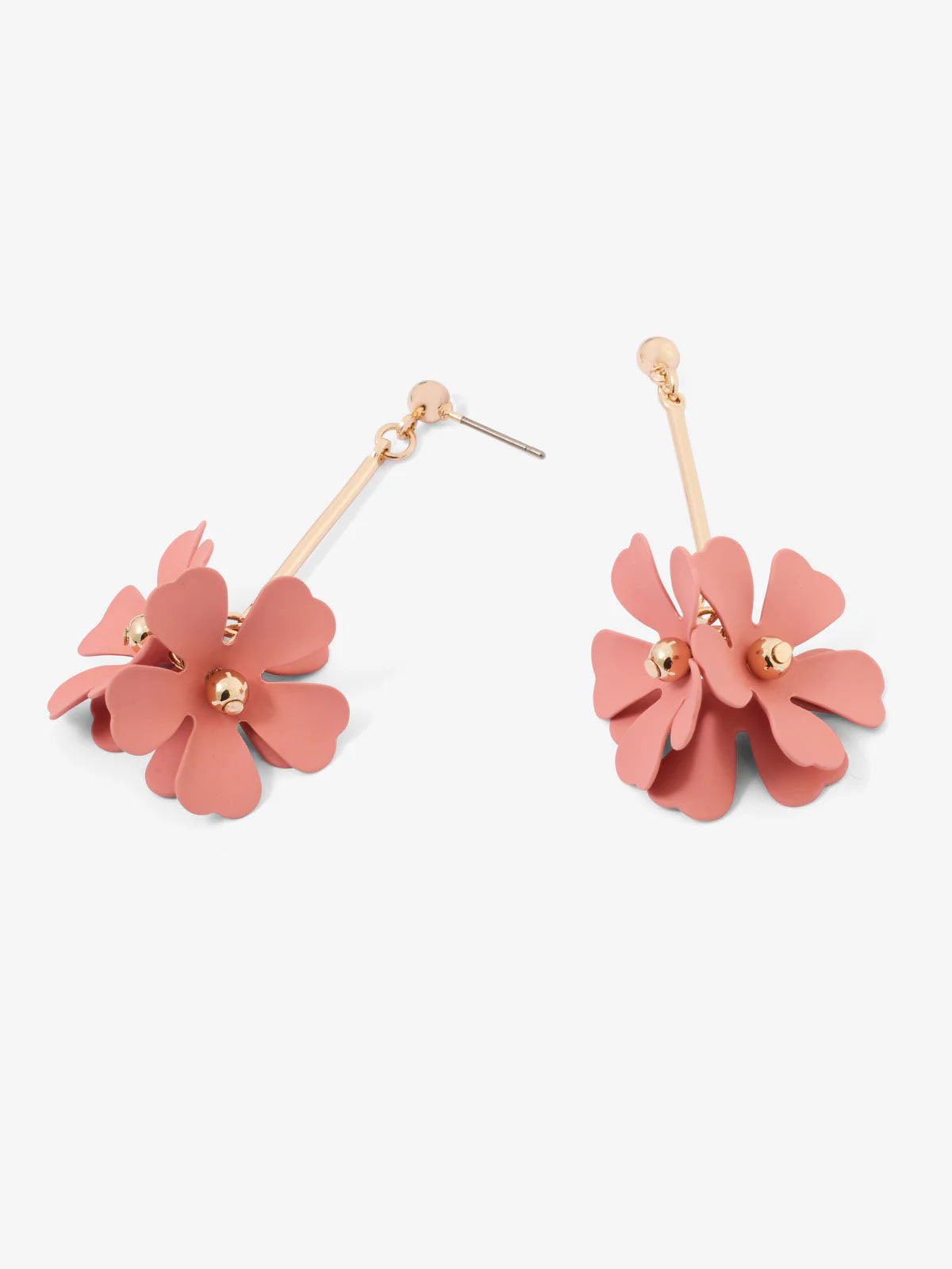 Pink Flower Dangle Earrings