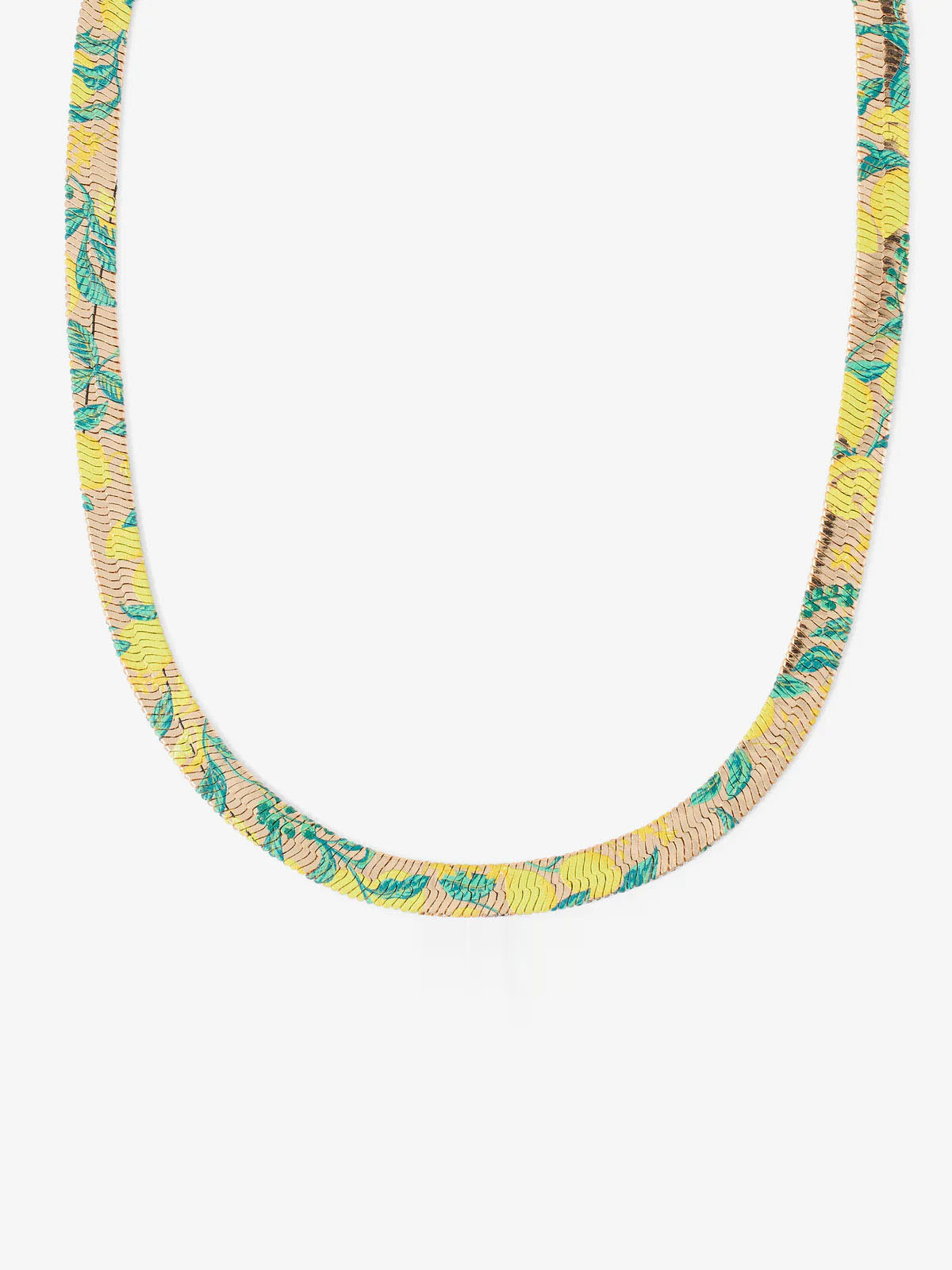 Lemon Printed Balagane Snake Chain Necklace