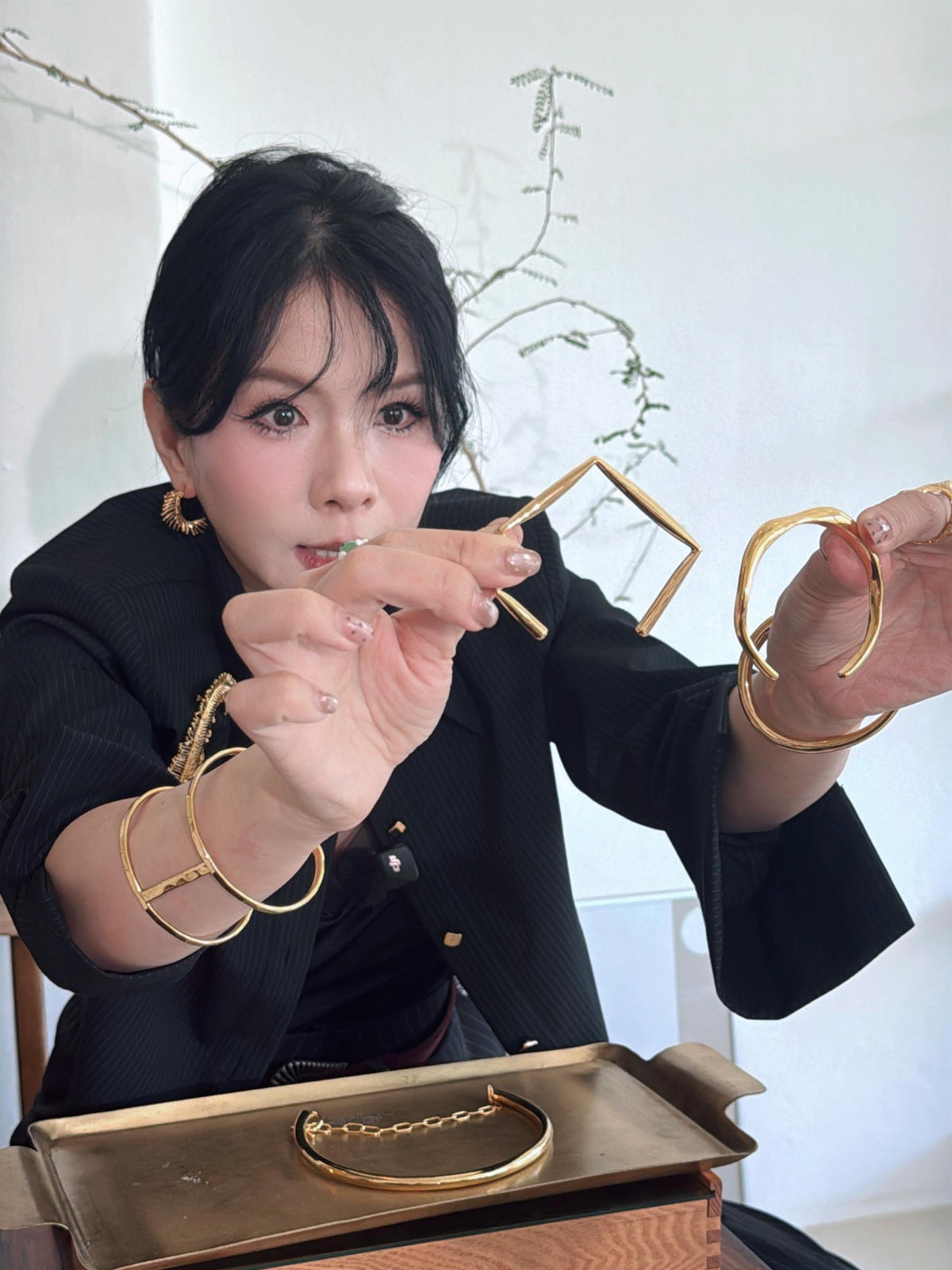 Sculptural Gold Line Bangle (3 Styles)