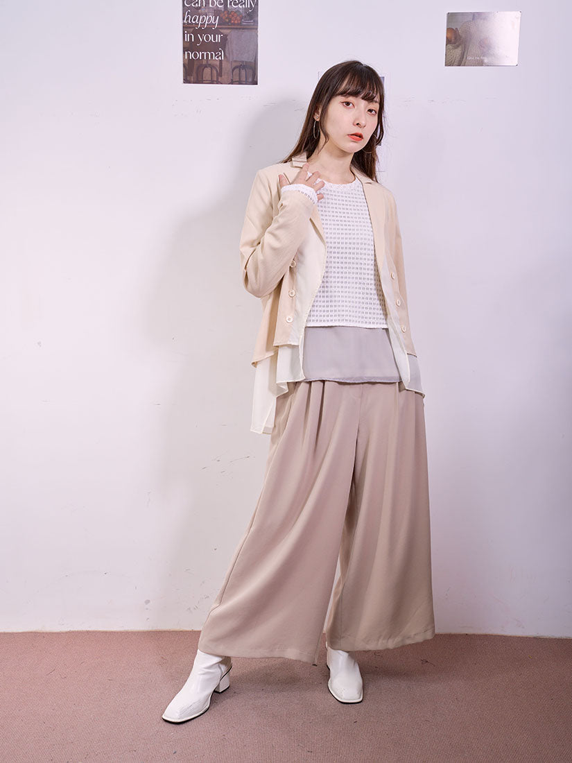 Belted Pleated Wide Leg Pants