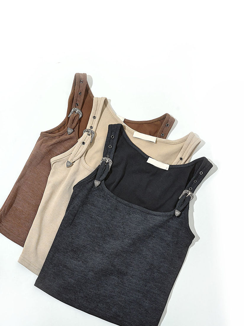 Buckle Shoulder Tank Top (3 Colours)