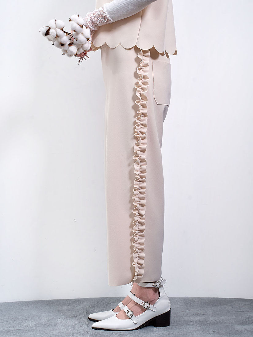 Ruffle Side Edge Pants (2 Colours)