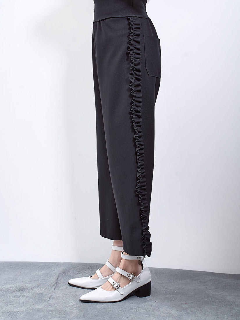 Ruffle Side Edge Pants (2 Colours)