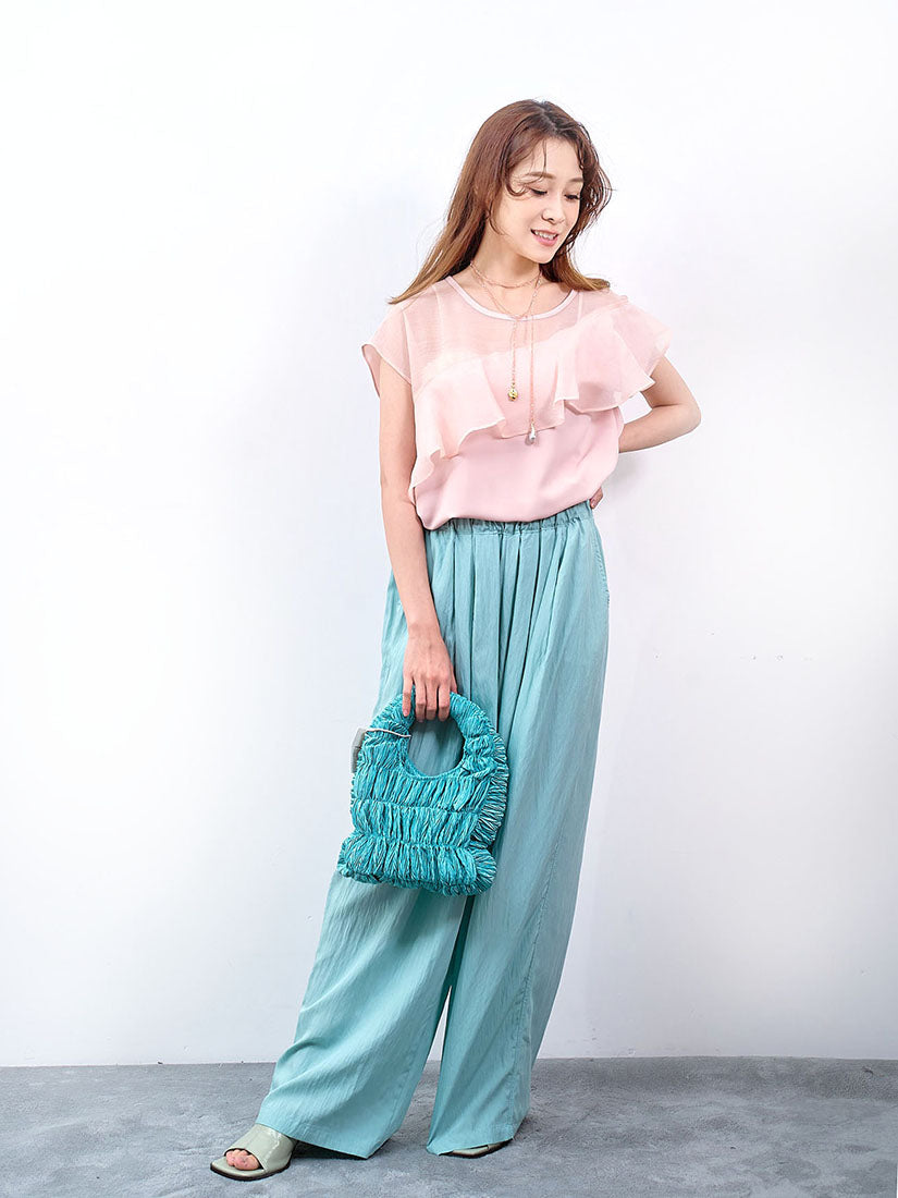 Crinkle Wide Leg Pants