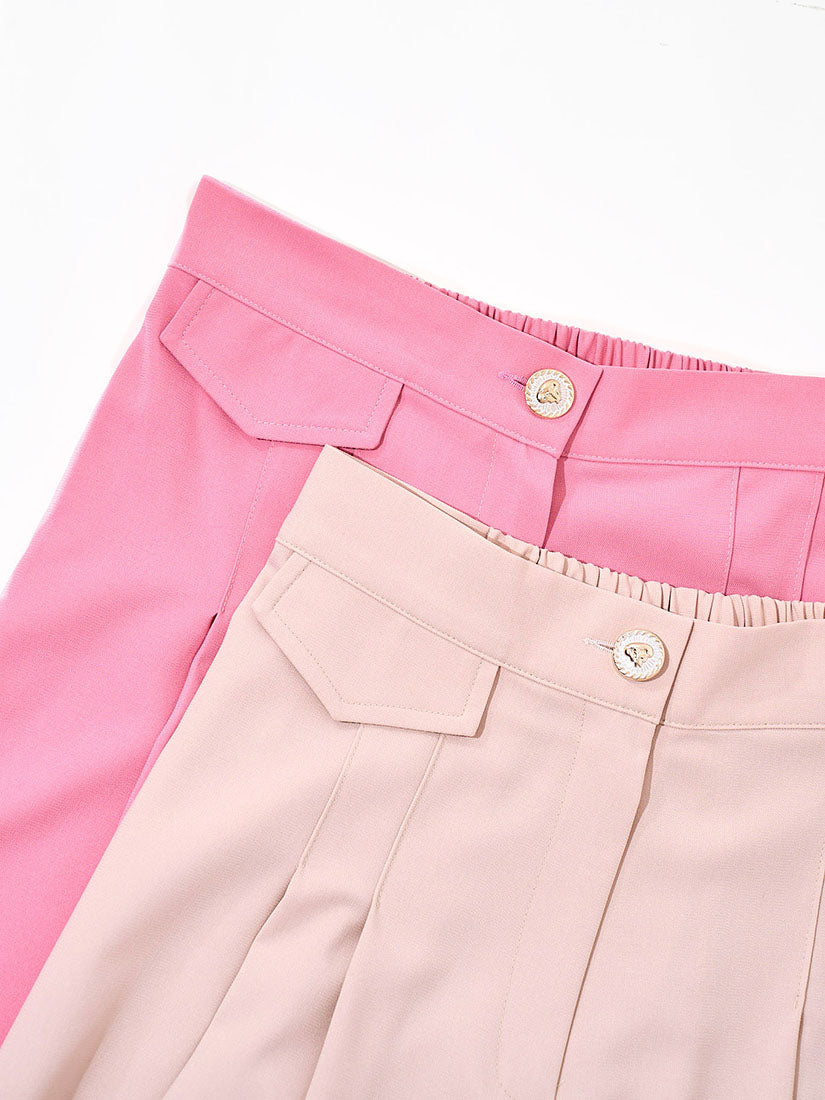 Pocket Flap Detail Pleated Pants (2 Colours)