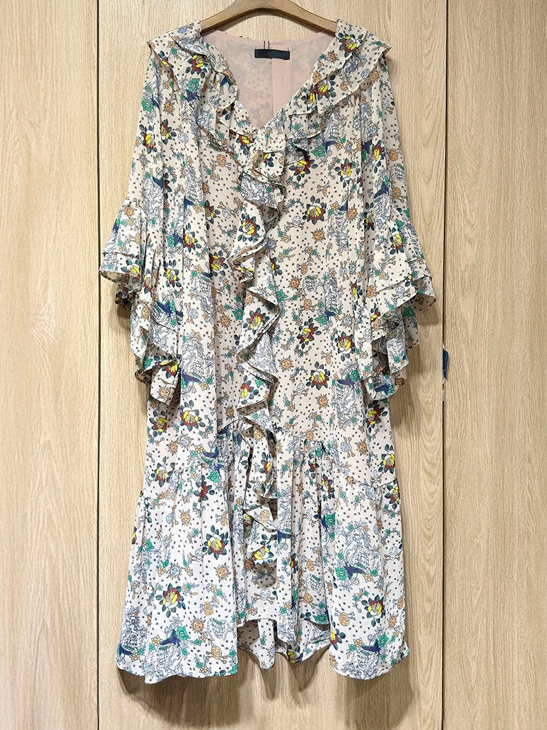 Pirate and Heart Printed Ruffle Dress (2 Colours)