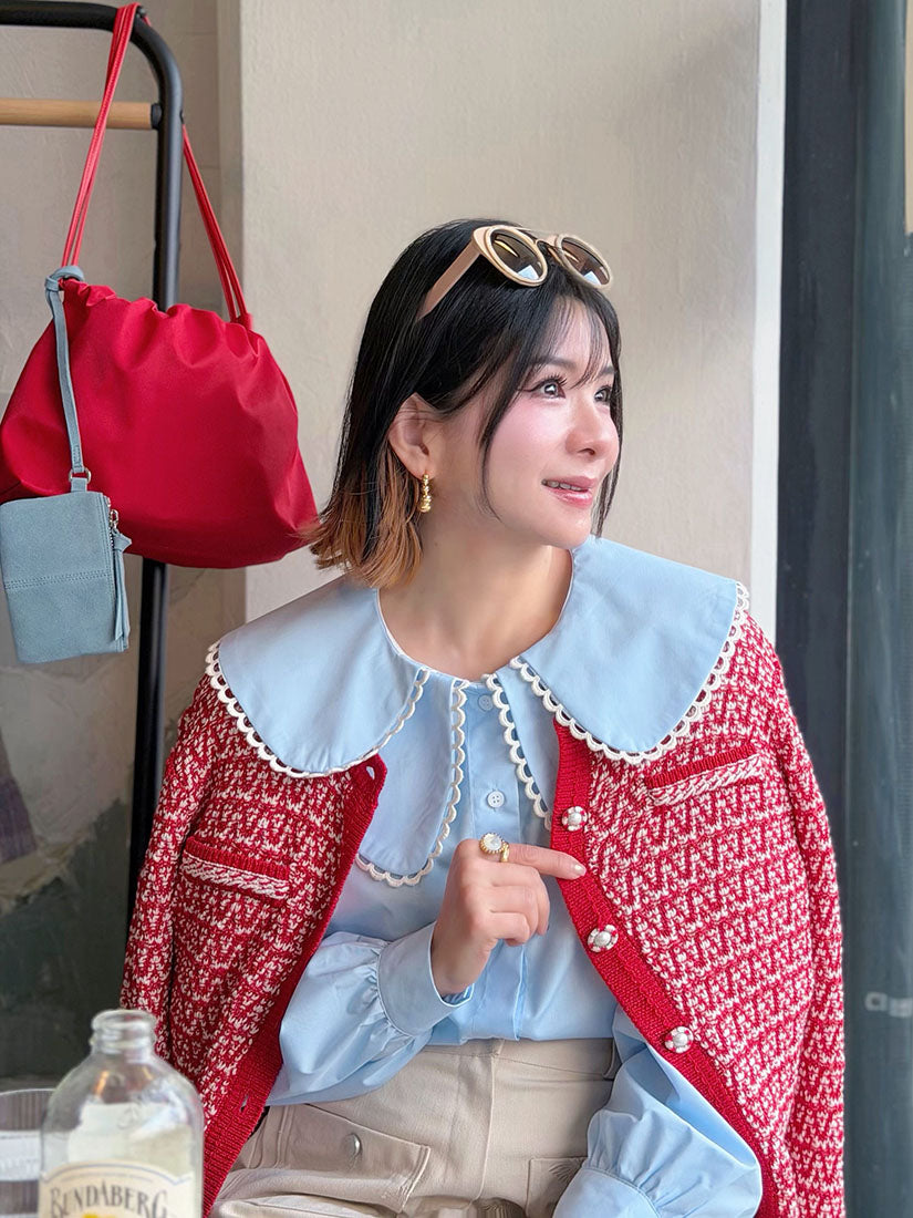 Tweed Look Knitted Cardigan